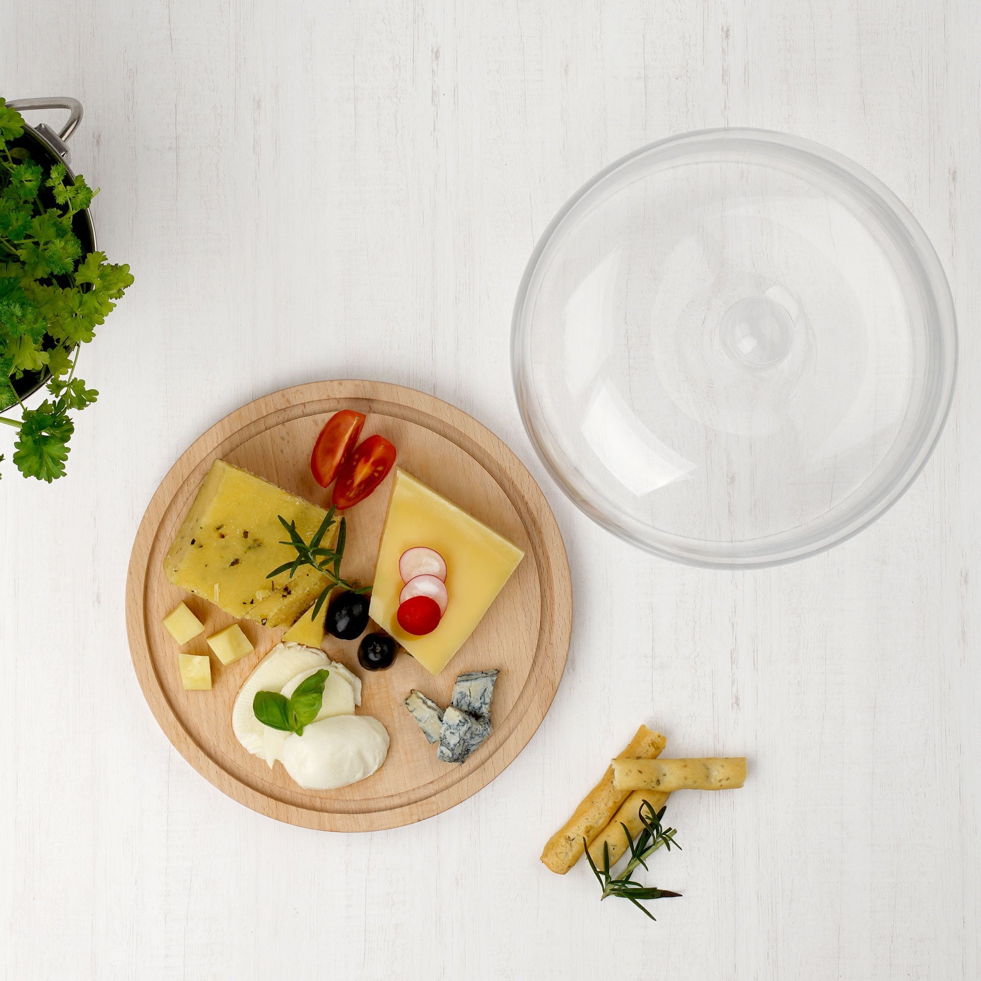 Fackelmann Cheese Board with Glass Cover