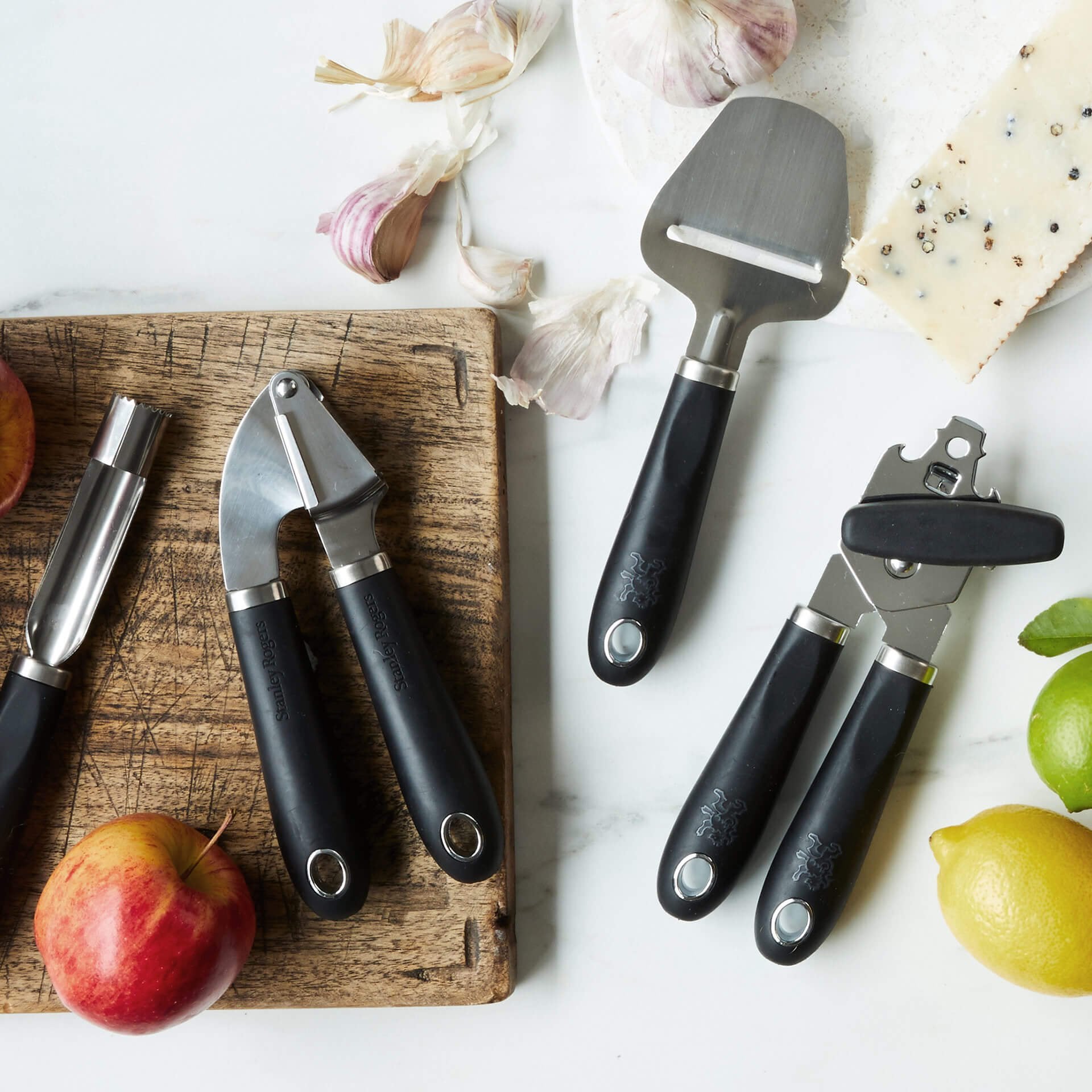 Stanley Rogers Can Opener, Hardened Carbon Steel, Plastic Handle