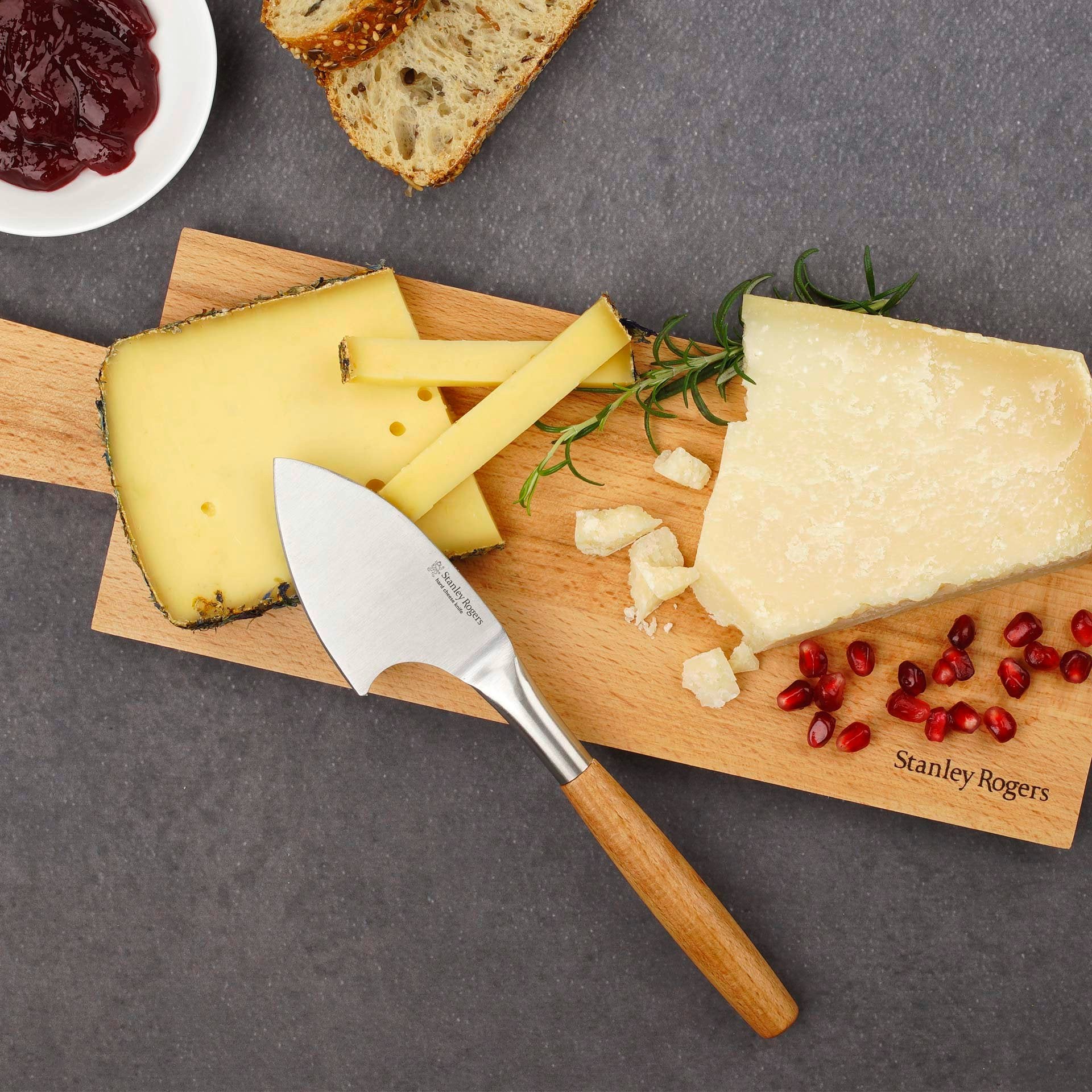 Stanley Rogers Cheese Knife Set For Cream, Stainless Steel, Beech Handle