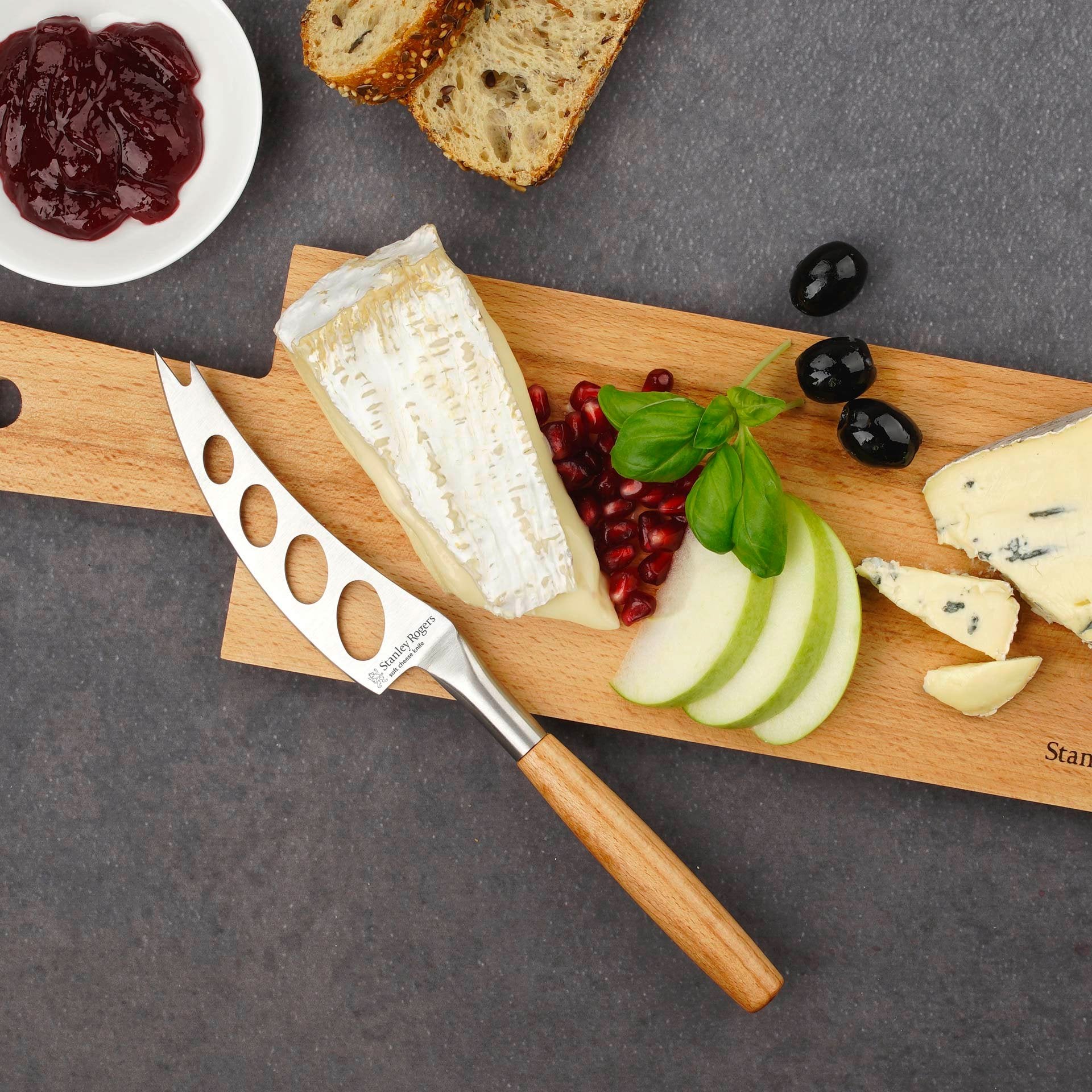 Stanley Rogers Cheese Knife Set For Cream, Stainless Steel, Beech Handle