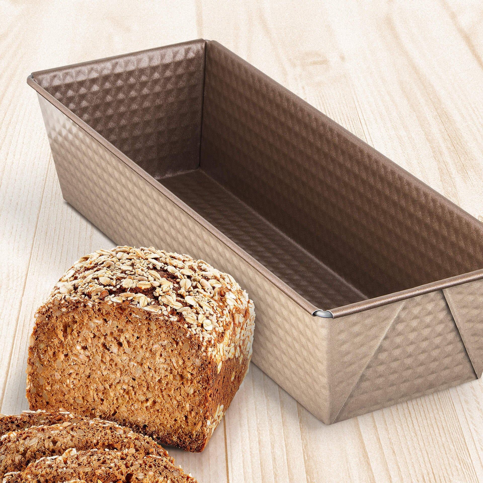 Zenker "Mojave Gold" Baking Bread Tin, Gold/Mahagony, 30.5X11.5X7 cm - Whole and All