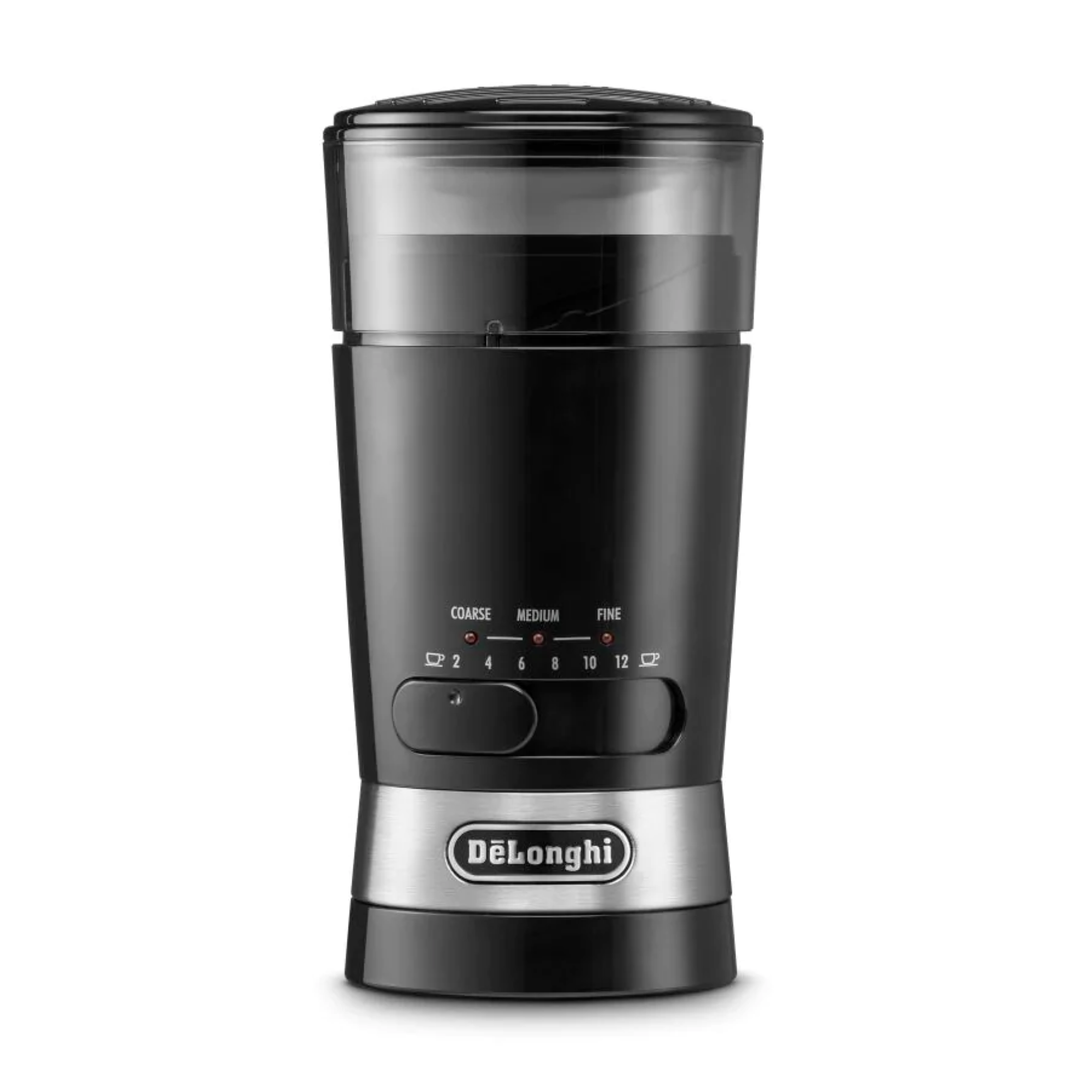 DeLonghi KG210 Electric Coffee Grinder, Stainless Steel, Black