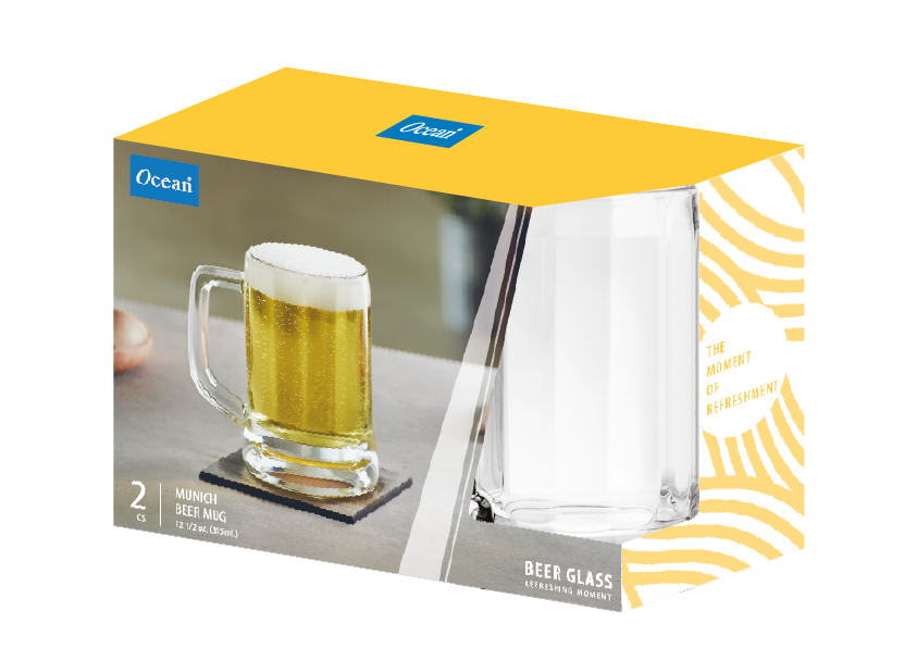 Ocean Munich Beer Mug, 355 ml (Set of 2 Pcs) - Whole and All