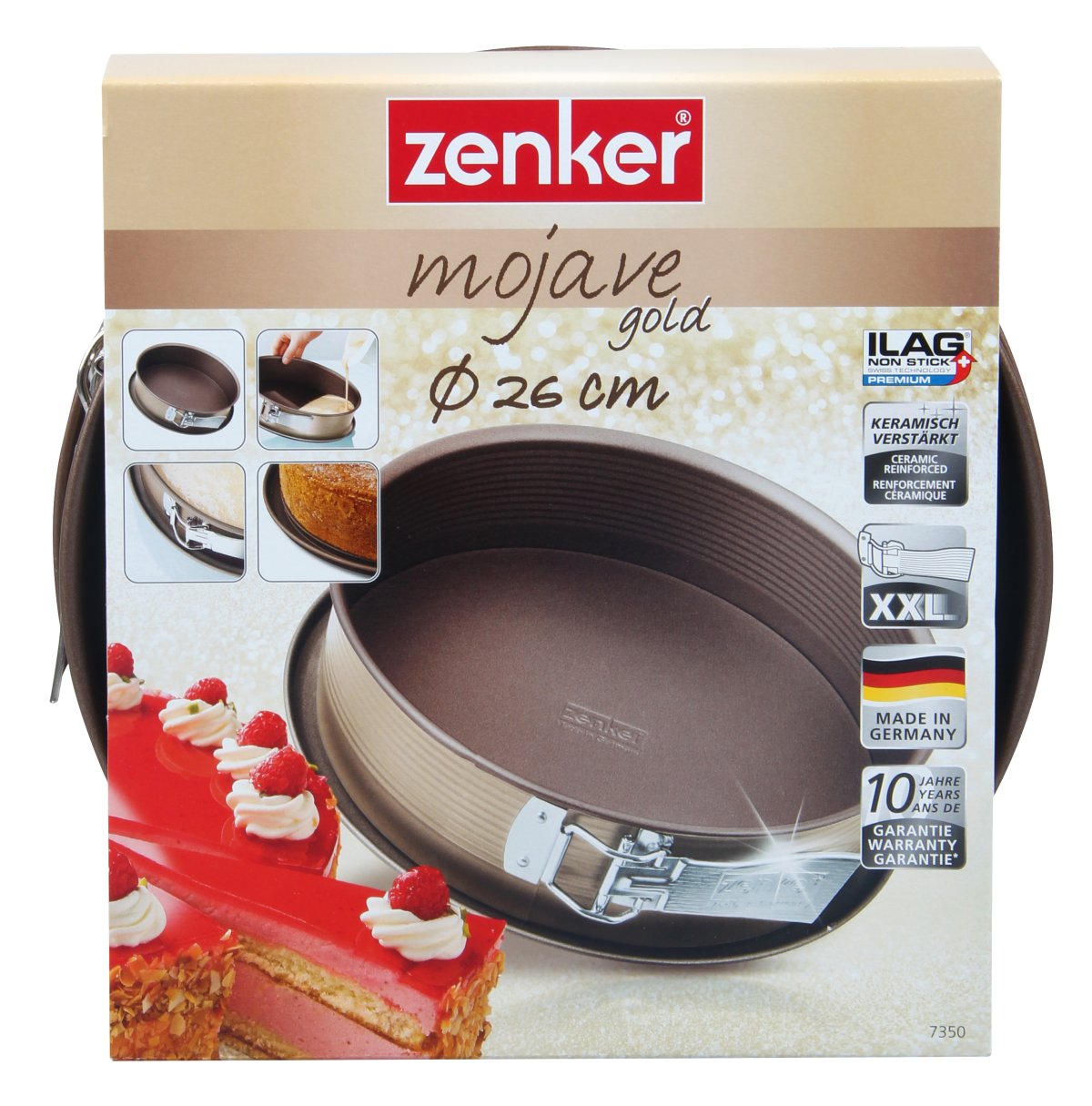 Zenker Springform "Mojave Gold" With Flat Base, Gold/Mahagony, 26X6.5 cm - Whole and All