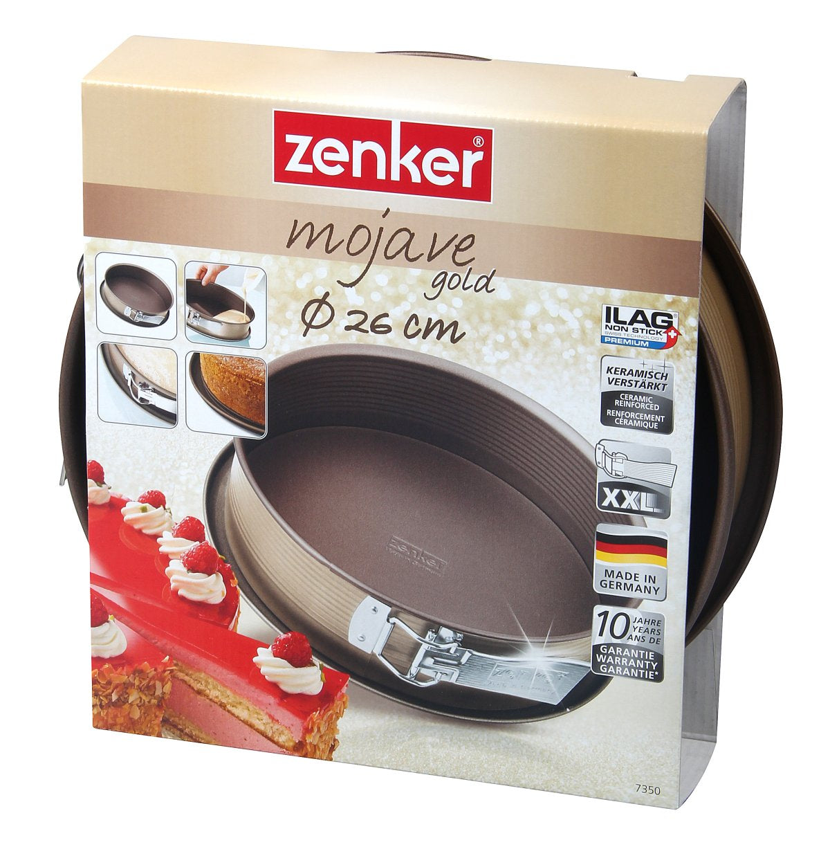 Zenker Springform "Mojave Gold" With Flat Base, Gold/Mahagony, 26X6.5 cm - Whole and All