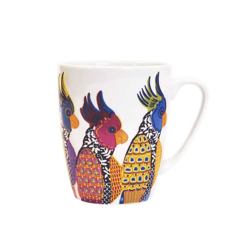 Churchill Paradise Birds Oak Mug Parakeets, 400 ml - Whole and All