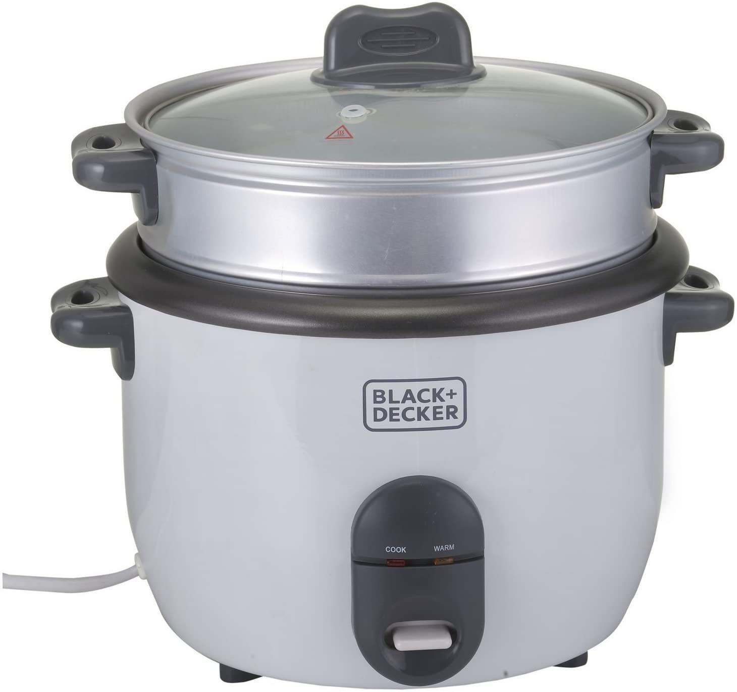 Black+Decker 1.8 Ltr. Non Stick Rice Cooker With Glass Lid