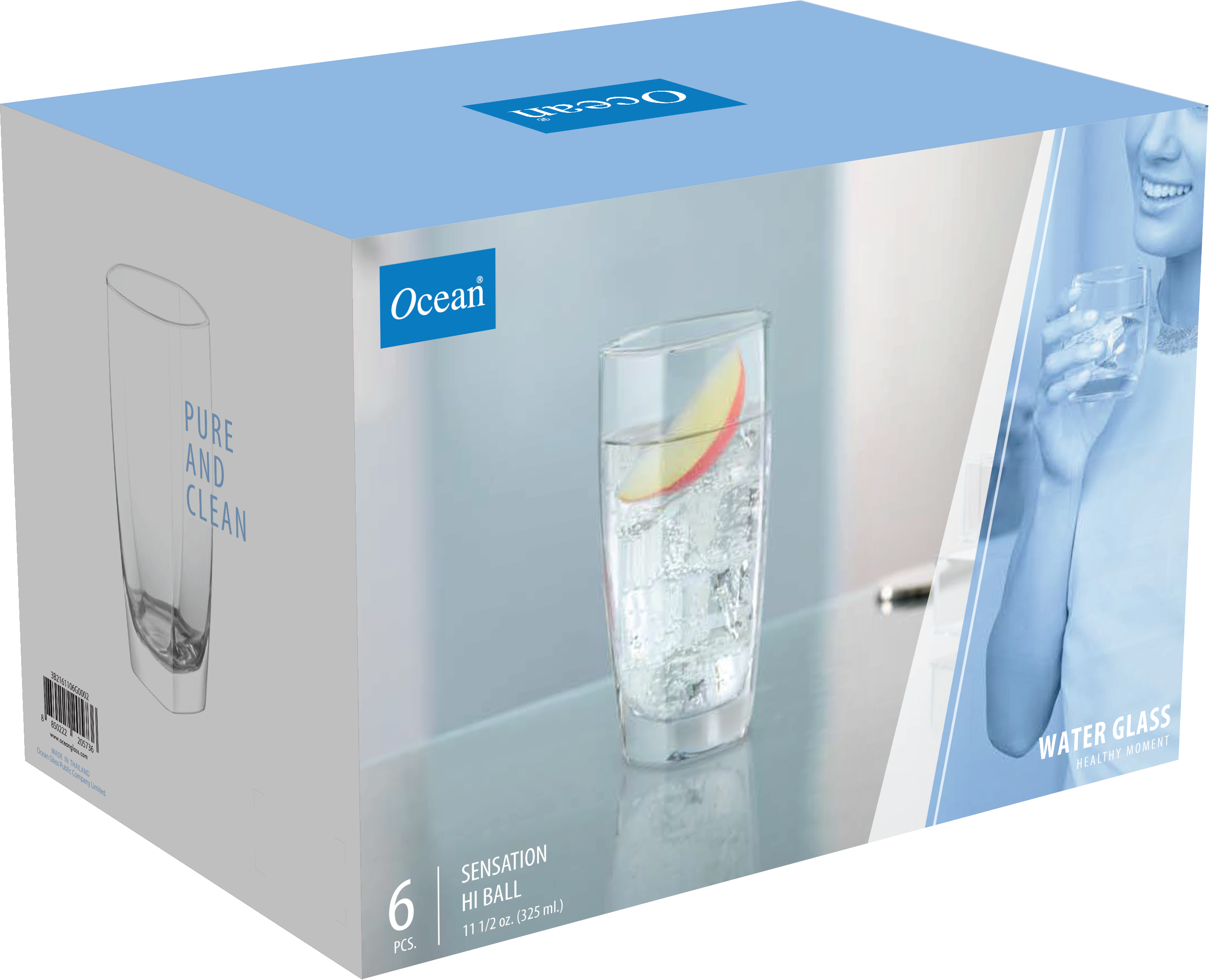 Ocean Sensation Hi Ball, 325 ml (Set of 6 Pcs) - Whole and All