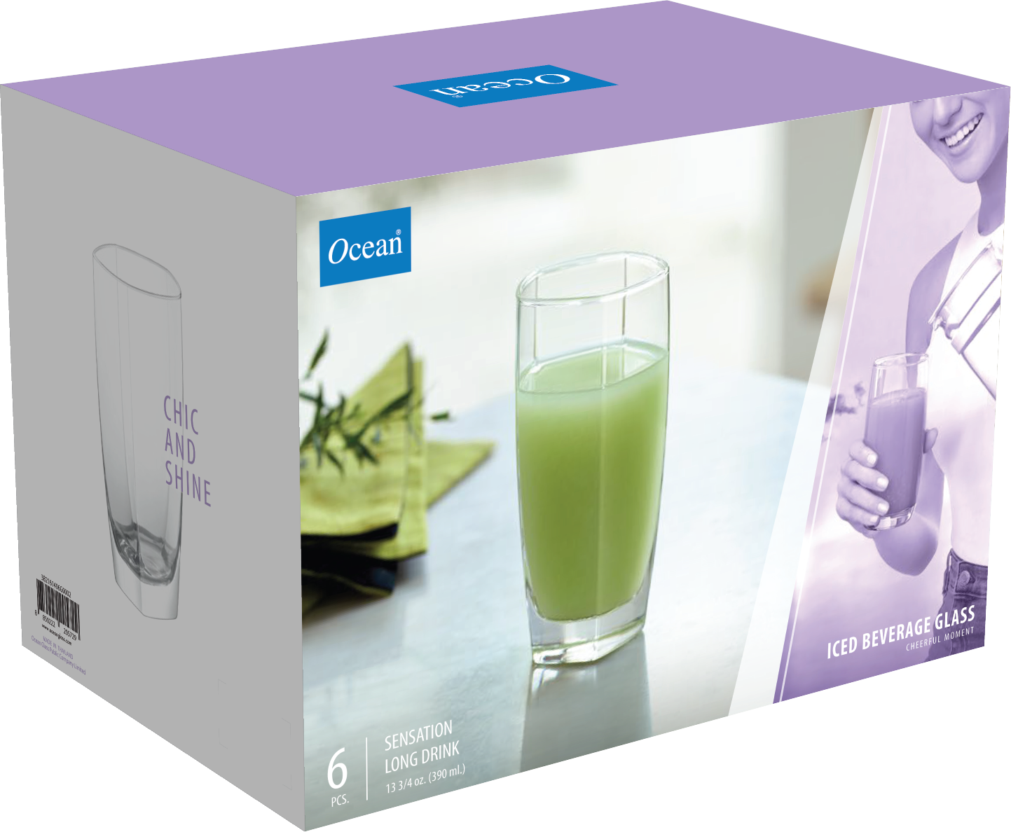 Ocean Sensation Long Drink, 390 ml (Set of 6 Pcs) - Whole and All