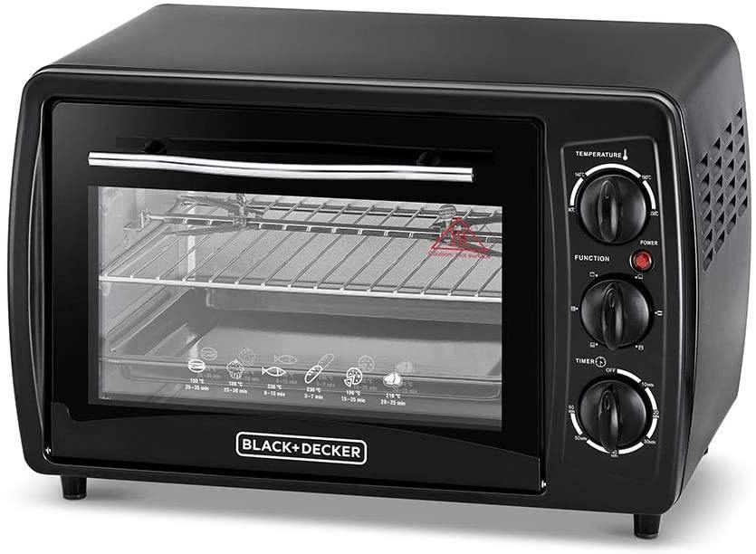 Black+Decker Double Glass Multifunction Toaster Oven With Rotisserie For Toasting, 19L