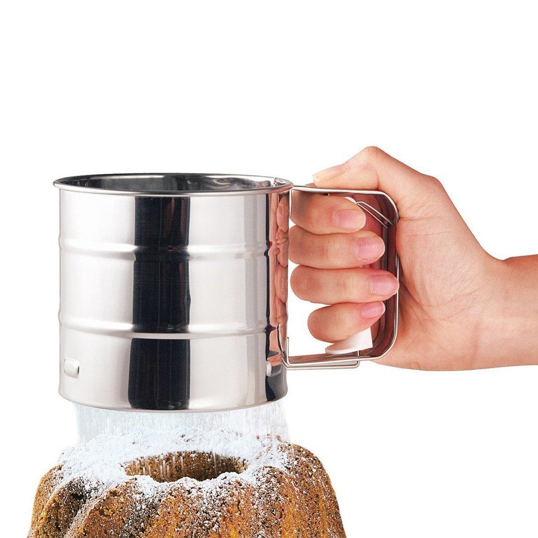 Zenker "Patisserie" Flour Press Sieve, Silver, 10.5X9 cm - Whole and All