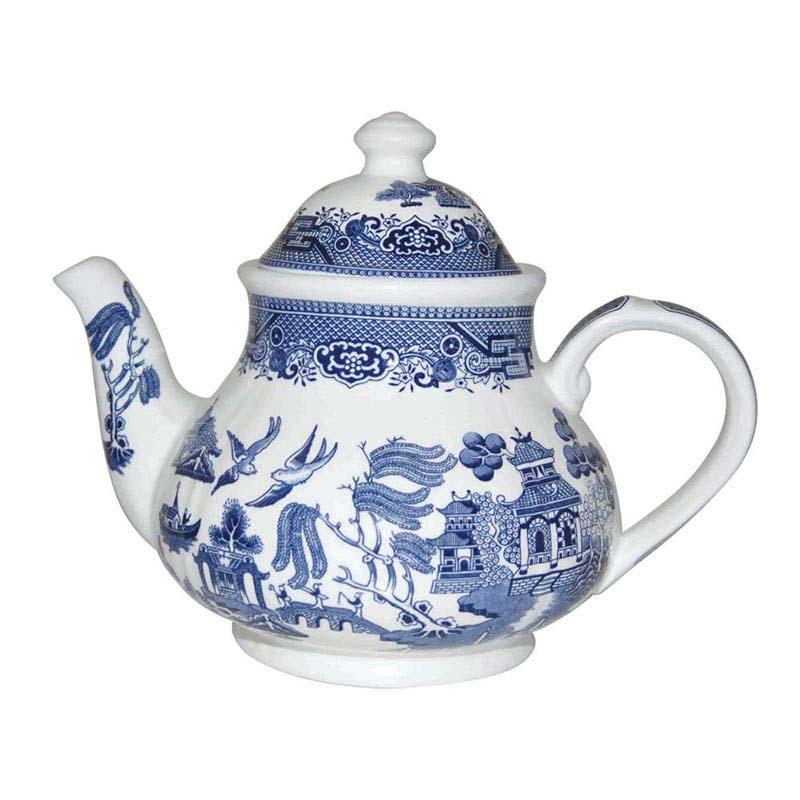 Churchill Blu Willow Georgian Teapot, 1200 ml - Whole and All