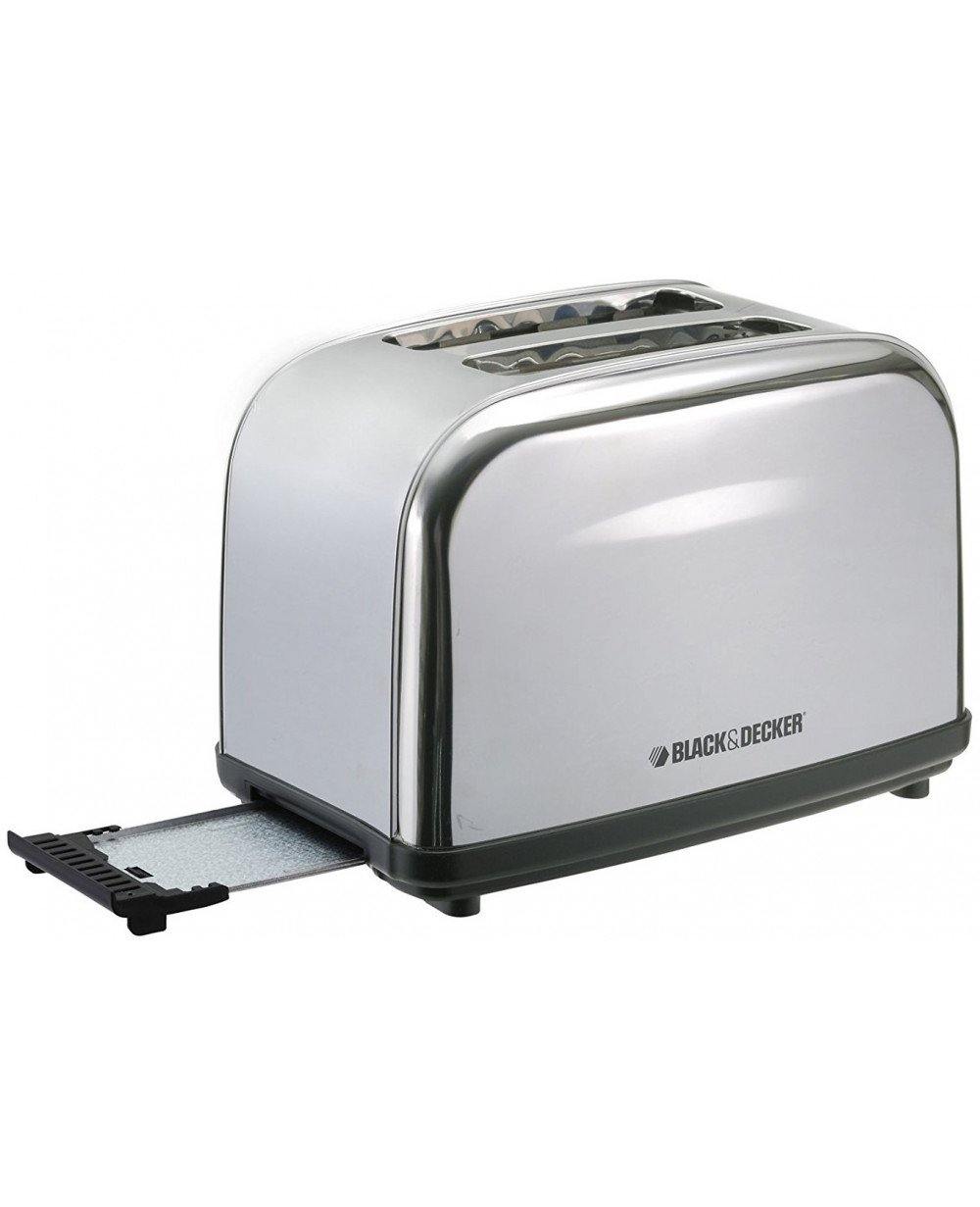 Black+Decker 2 Slice Stainless Steel Toaster 220V, 1050W - Whole and All