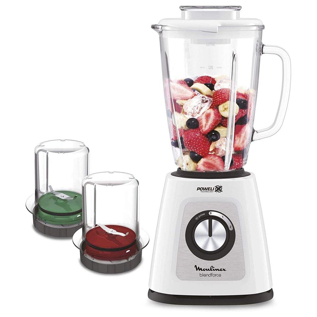 Moulinex Blender With Grinder Grater, 1.75L, 700W (White) - Whole and All