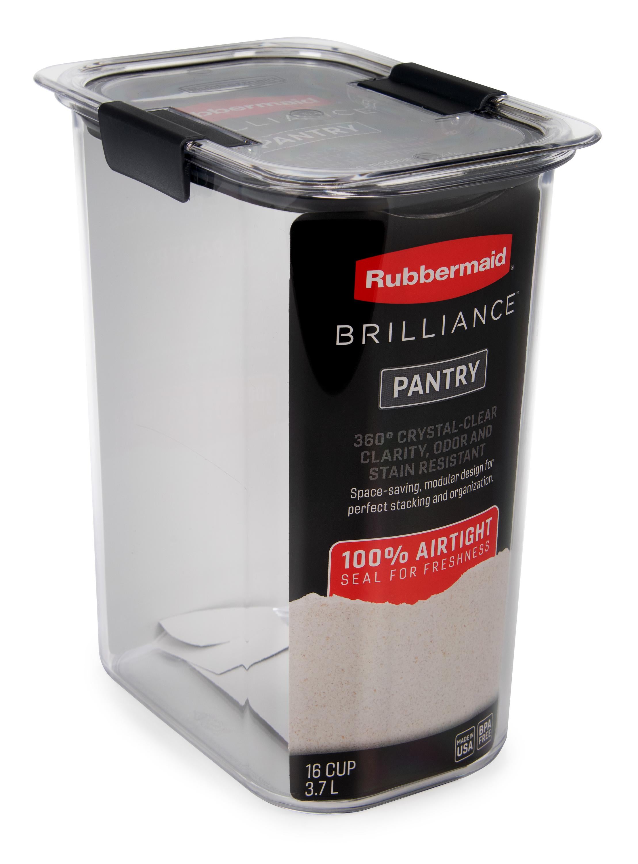 Rubbermaid Brilliance Pantry Airtight Food Storage Containers, Plastic, Flour, 3.7L