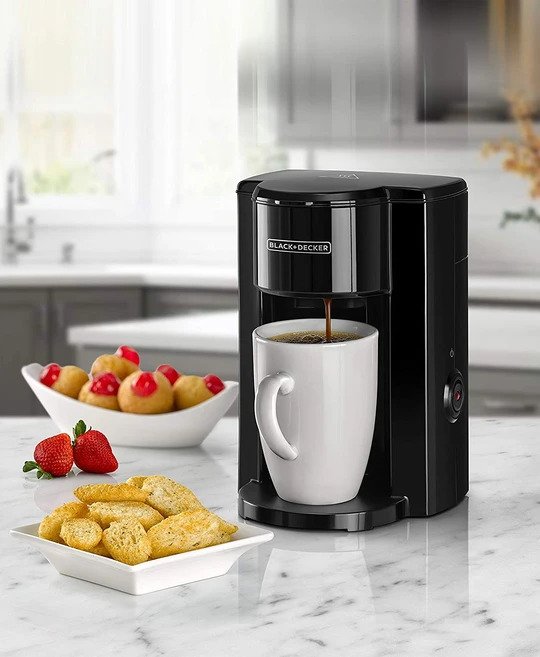 Black+Decker  Coffee Machine with Coffee Mug for Drip Coffee & Espresso, 1 Cup, 350W