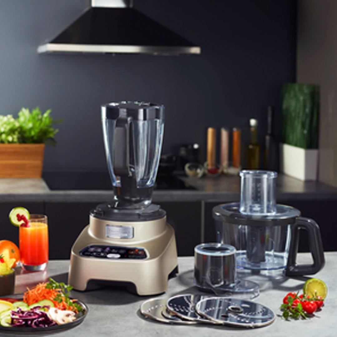 Moulinex Double Force Food Processor, Blender & Chopper, 3L, 1000W (Silver) - Whole and All