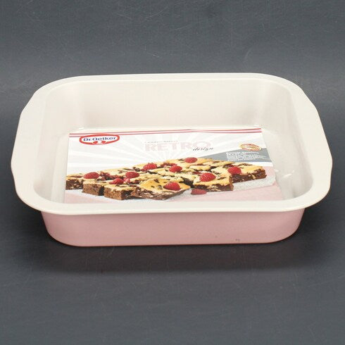 Dr. Oetker "Retro" Brownie Tin, Rose/Crème, 28X26X5 Cm
