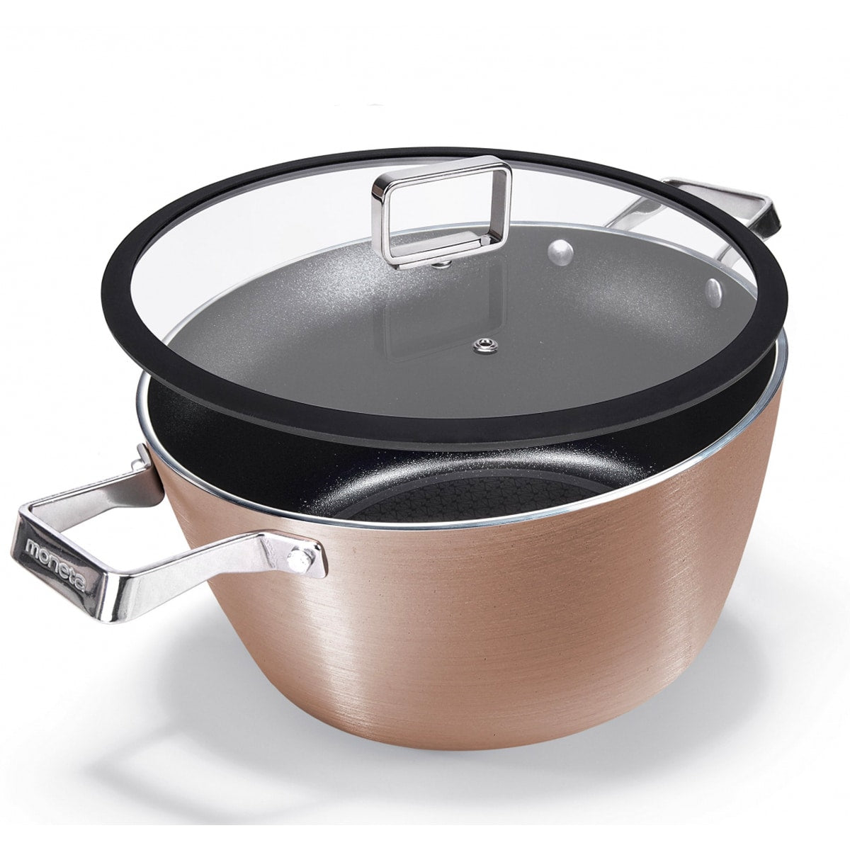 Moneta Rose Gold Casserole with Lid, 24 cm