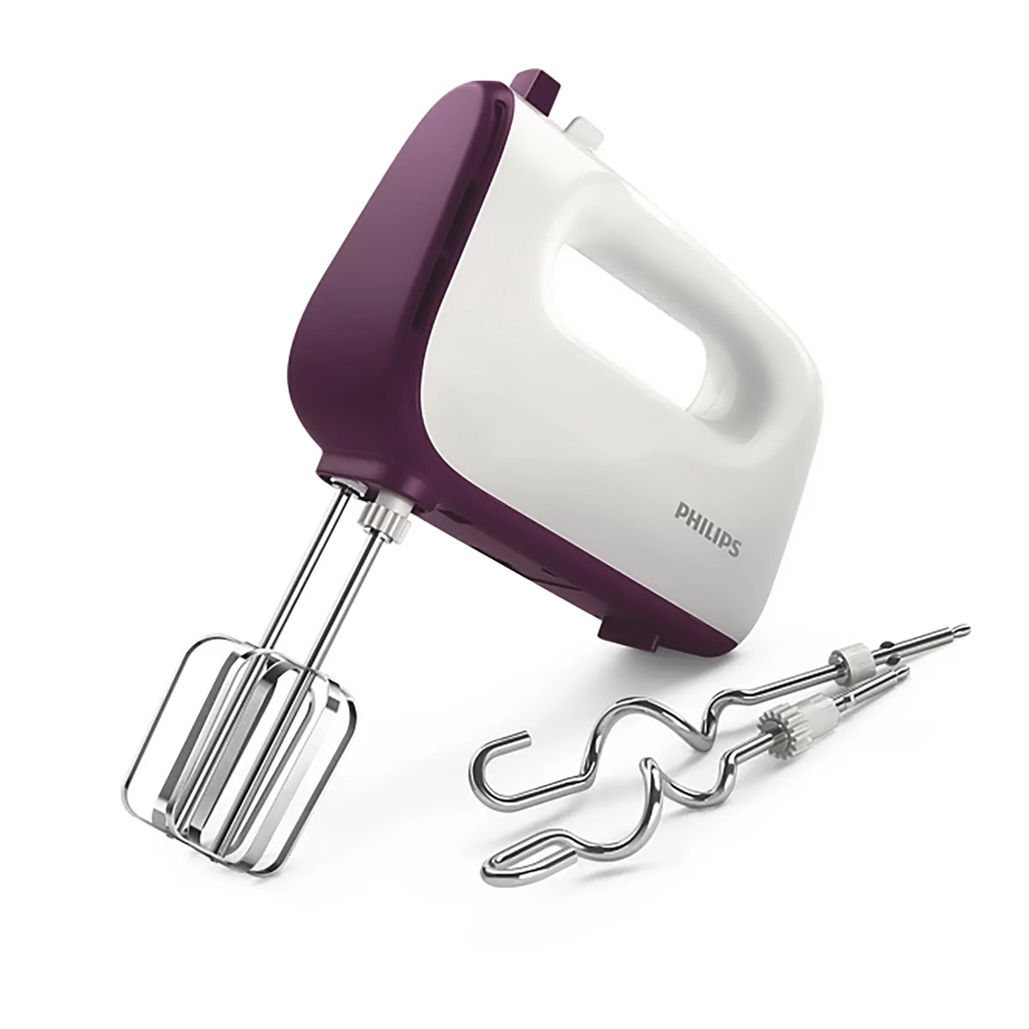 Philips Viva 400W Hand Mixer Turbo, White/Purple