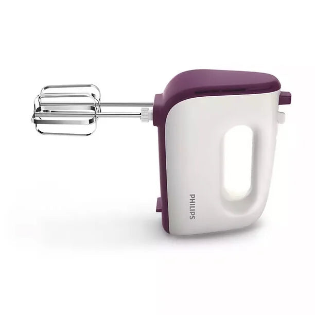 Philips Viva 400W Hand Mixer Turbo, White/Purple