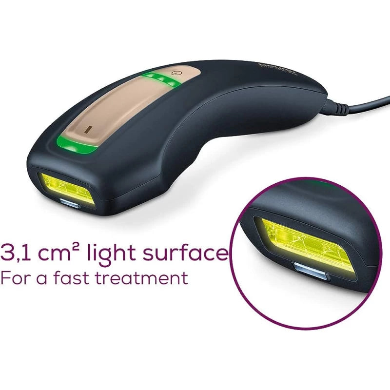 Beurer Long Lasting Hair Removal, 600000 Light Pulses Auto Flash Hair Reduction, Black