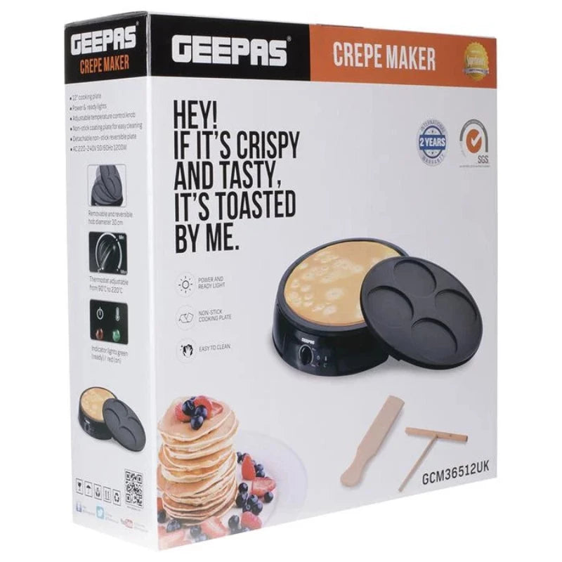 Geepas Crepe Maker , 1200 Watt Geepas Crepe Maker , 1200 Watt