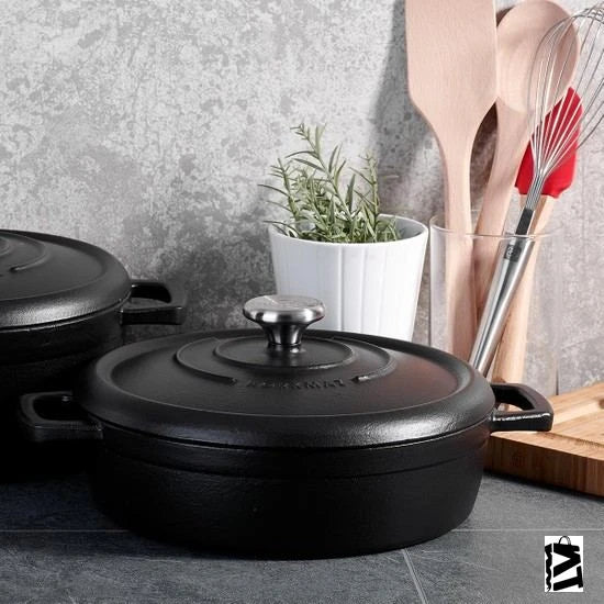 Korkmaz Casta Grill Low Casserole 26x7cm Black