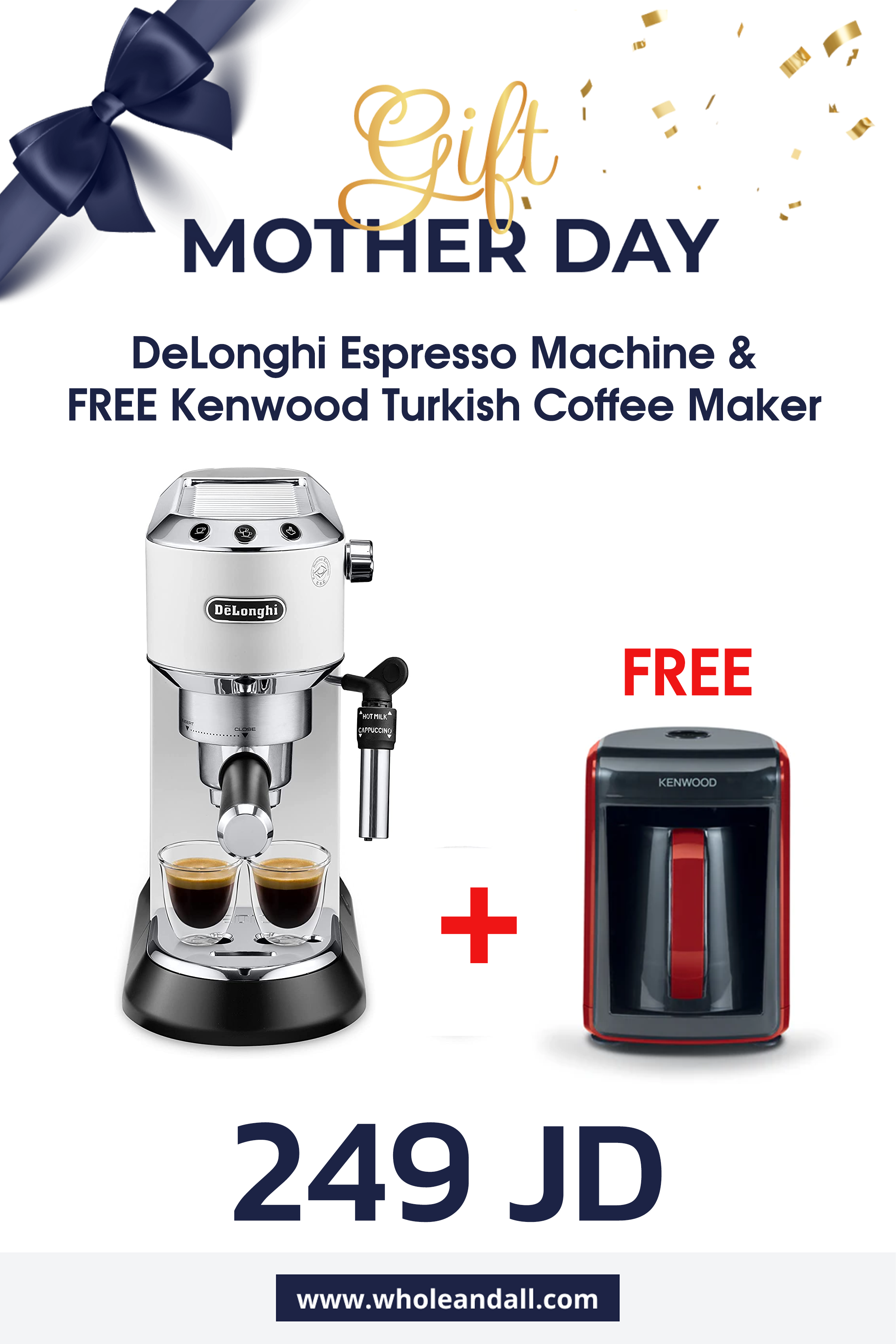DeLonghi Espresso Machine & FREE Kenwood Turkish Coffee Maker