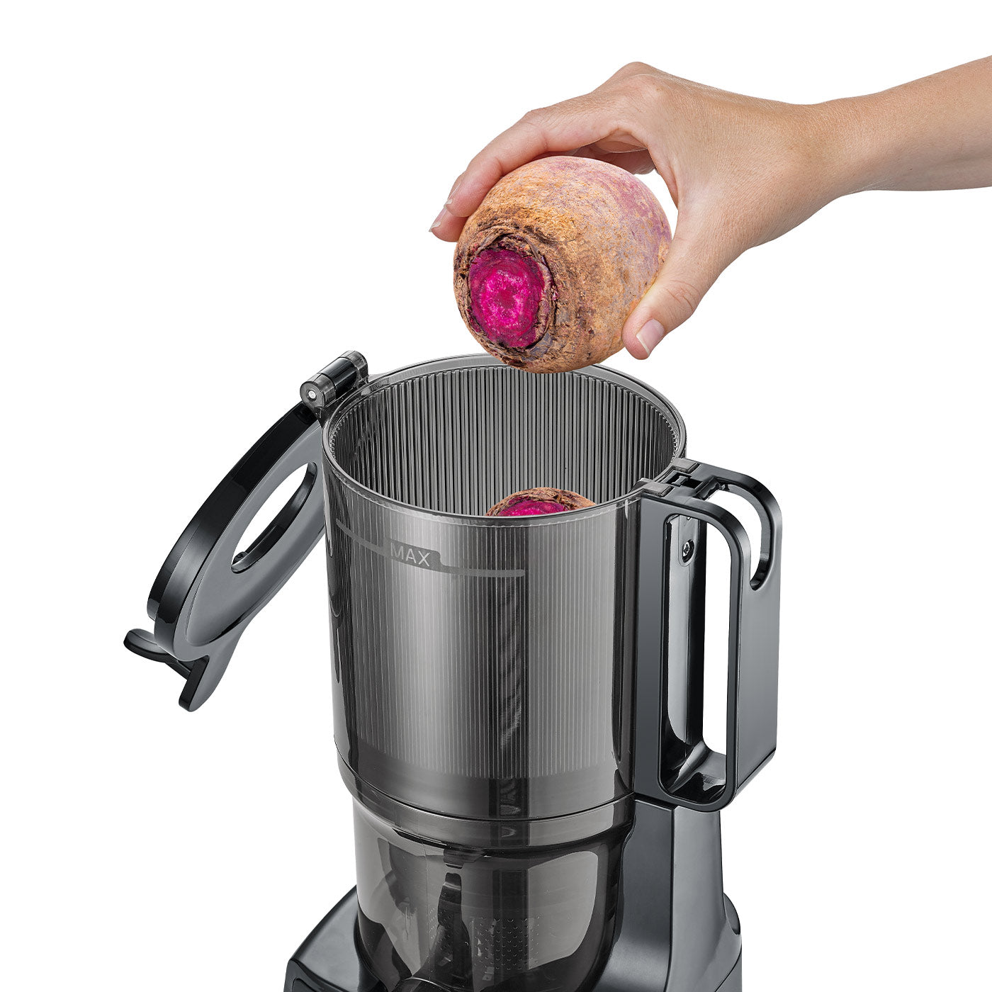 Caso Juice Fit Slow Juicer, 200W, Gentle Juicing thanks to low speed of rotation  (40 RPM) , Drip Stop, Up to 30% higher Juice Yield compared to conventional juicers