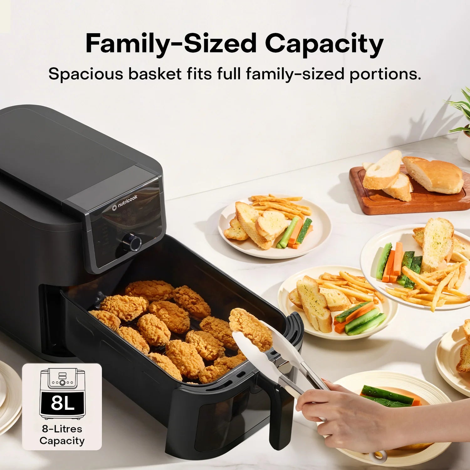 Nutricook Air Fryer Slim XXL NC-AFS330 | 8L | 1700W | 10 Programs