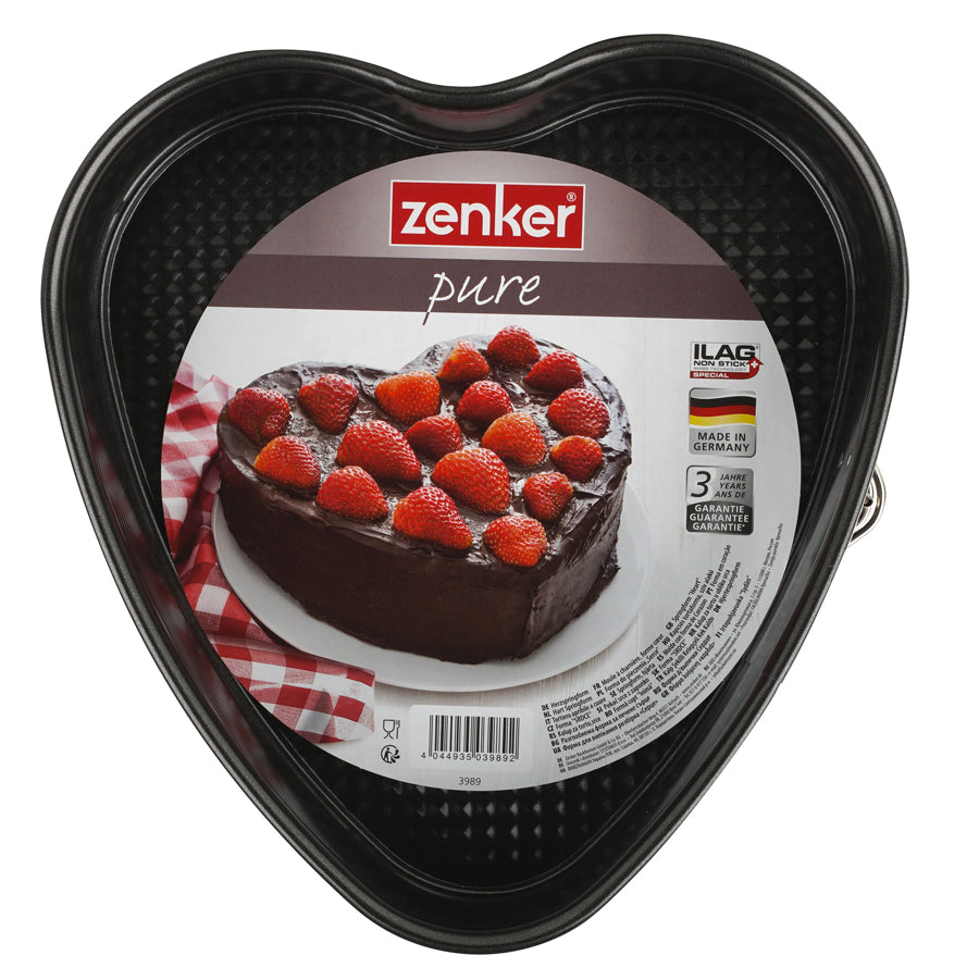 Zenker "Sparkling Christmas" Springform Heart, Steel With Nonstick Coating, 24X28 cm, Black