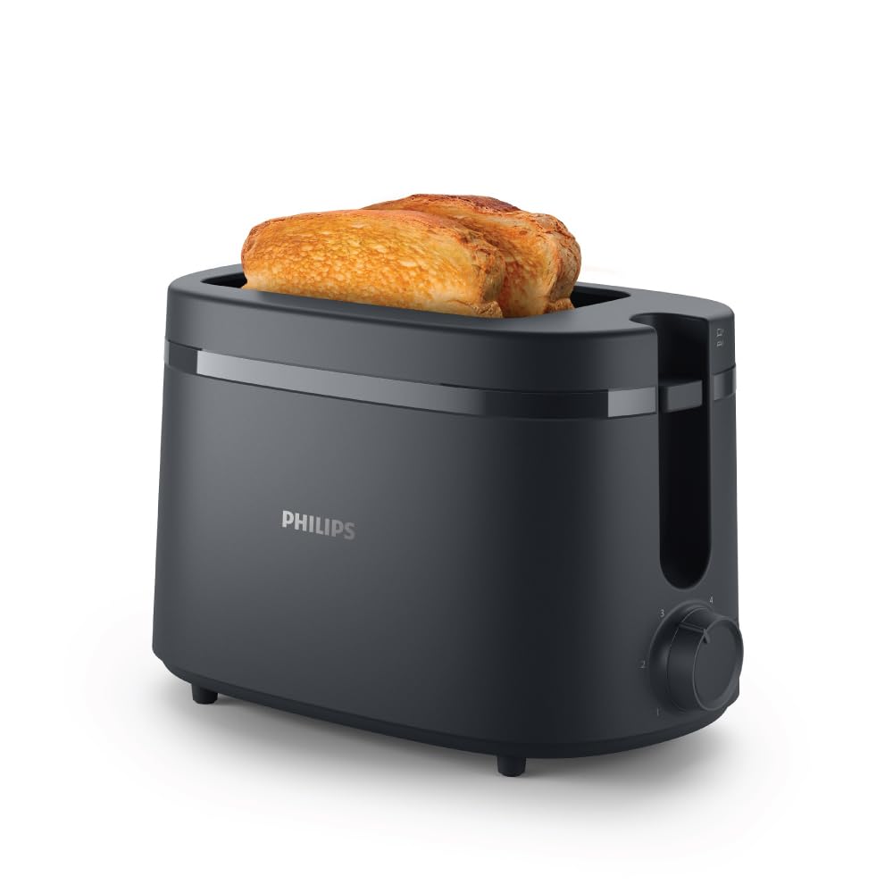 Philips Toaster 1000 Series 2-Slice Toaster With Integrated Bun Rack, Charcoal Grey