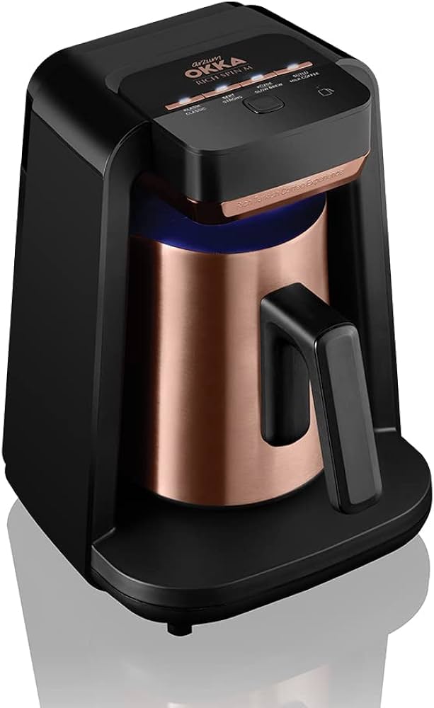 Arzum Okka Automatic Turkish Coffee and Hot Beverage Maker Velvetiser 120V,5 cup, Black/Copper