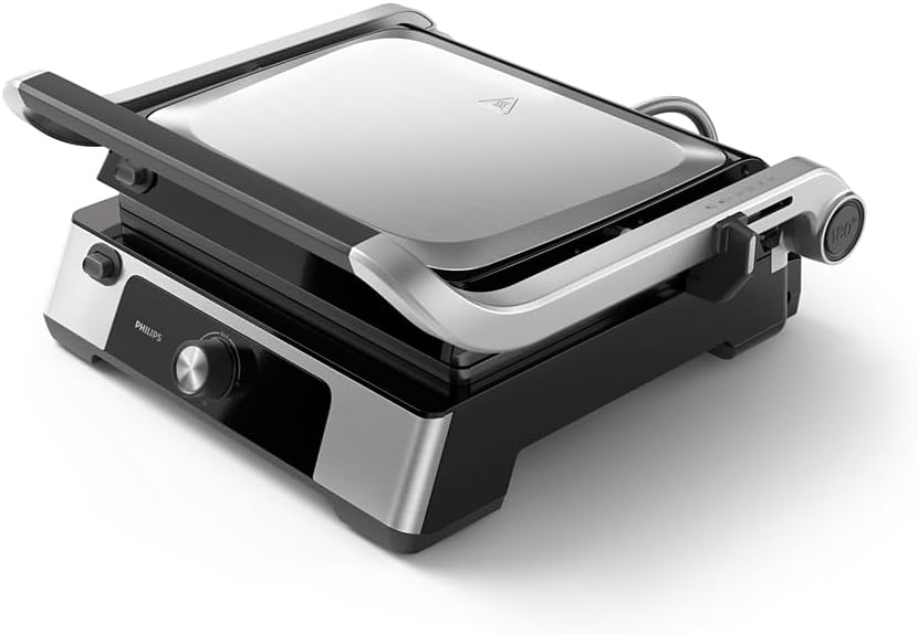 Philips Contact Grill 5000 Series - 2200W, Open 180° Flat Grilling,