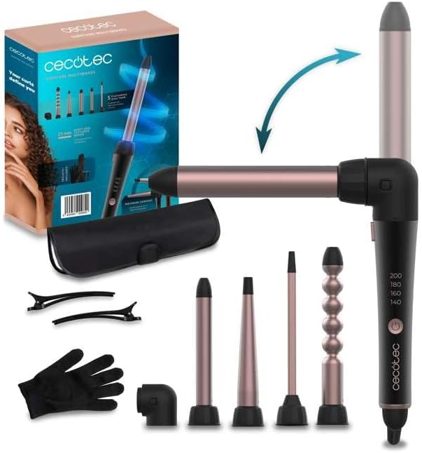 Cecotec SurfCare MultiWaves – Multi-head Hair Curler (5 Interchangeable Heads) with Ceramic Coating