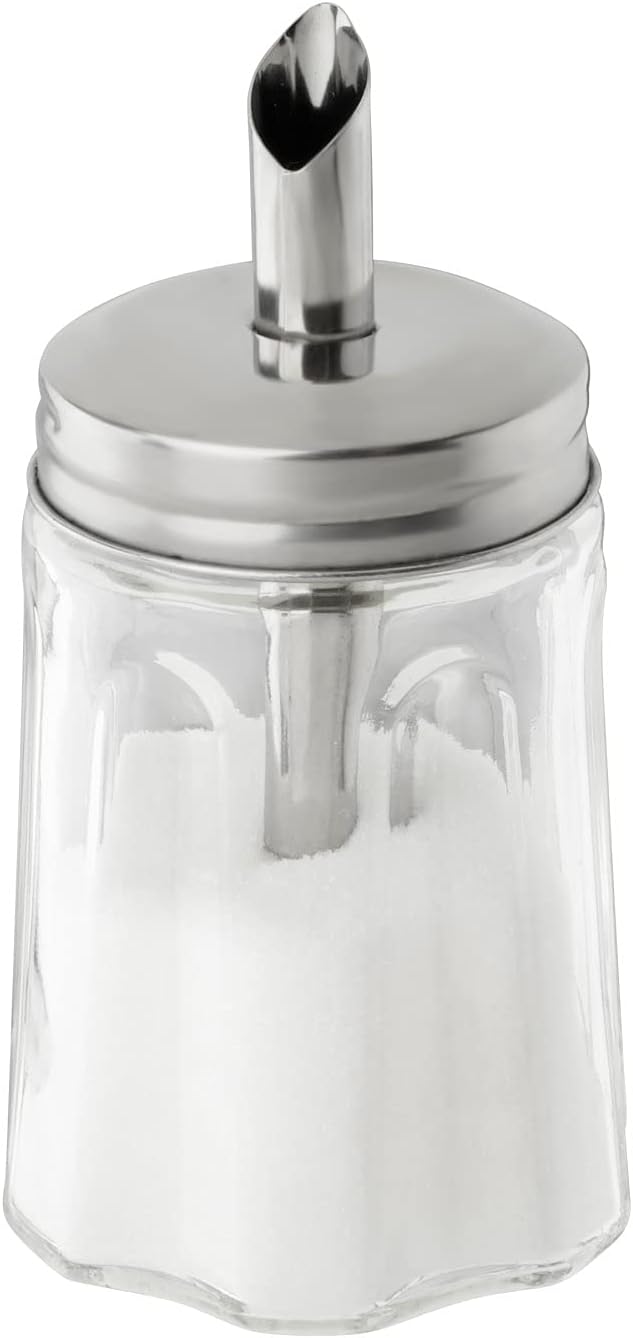 Fmprofessional Sugar Dispenser, Glass & S.S, 160 ml, Glossy