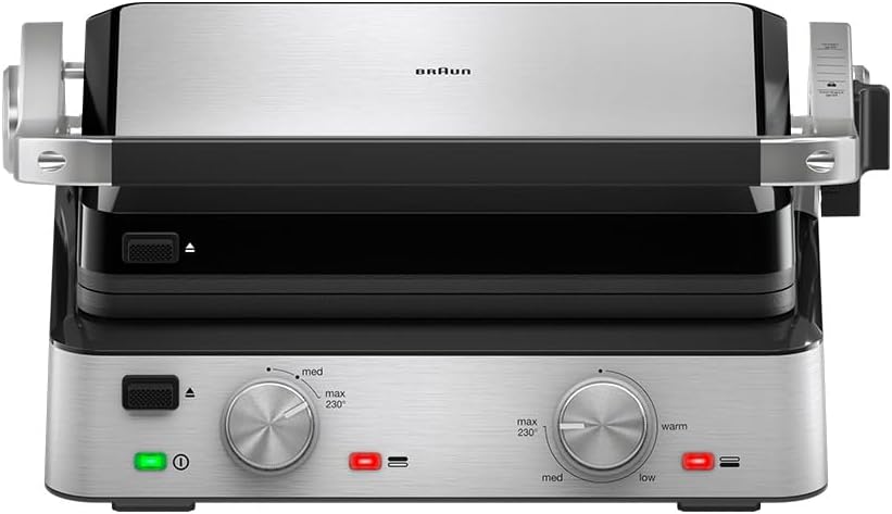 Braun Contact Grill 2000 W 3 Cooking Positions, 230°C Max Temperature, Black And Stainless Steel Braun Contact Grill 2000 W 3 Cooking Positions, 230°C Max Temperature, Black And Stainless Steel