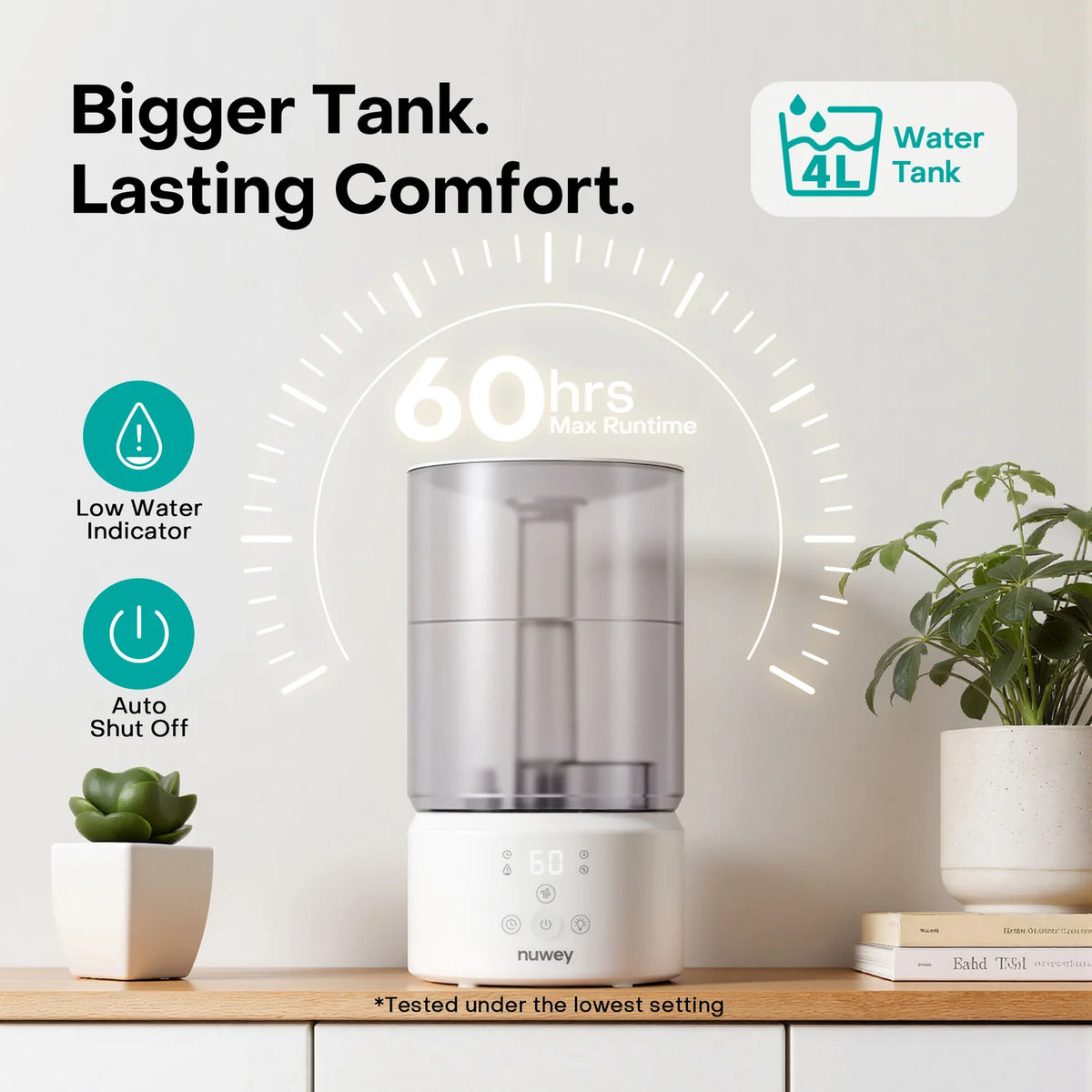 Nutricook Hm330 Nuwey Ultrasonic Humidifier Large 4l Tank – Provides Up To 60 Hours