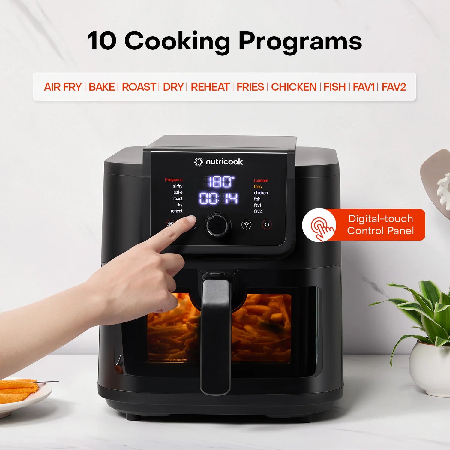 Nutricook Air Fryer Slim XXL NC-AFS330 | 8L | 1700W | 10 Programs