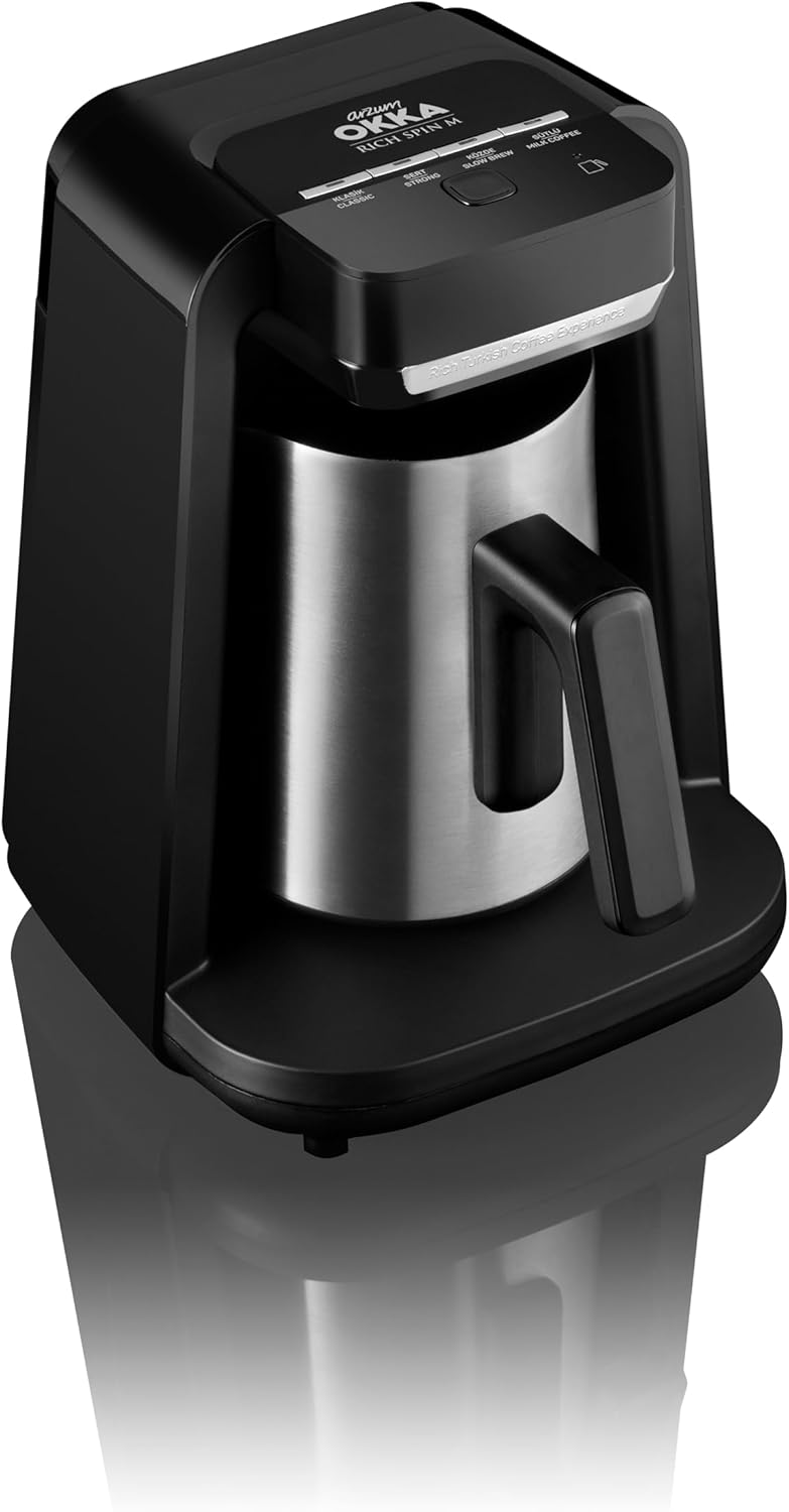 Arzum Okka Rich Pro Turkish Coffee Machine with milk 700W - Black-Chrome