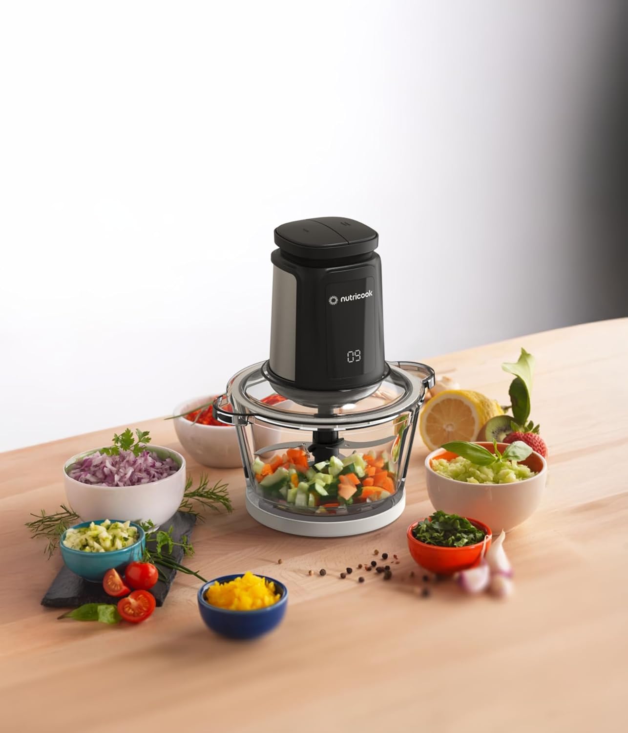 Nutricook Choppi Xl 1.2l Glass Chopper And Mincer, 500w Pulse & 2 Speeds