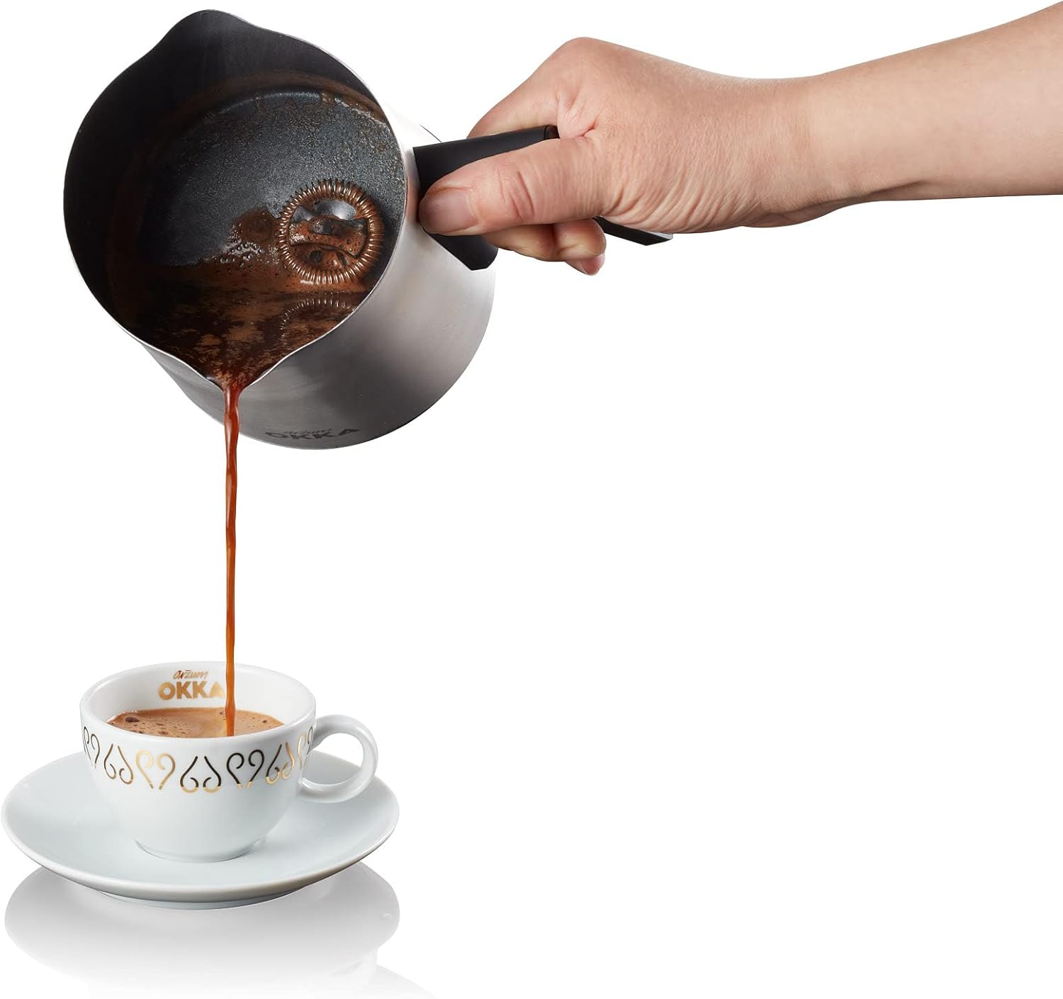 Arzum Okka Automatic Turkish Coffee And Hot Beverage Maker ,5 Cup, Black/Silver