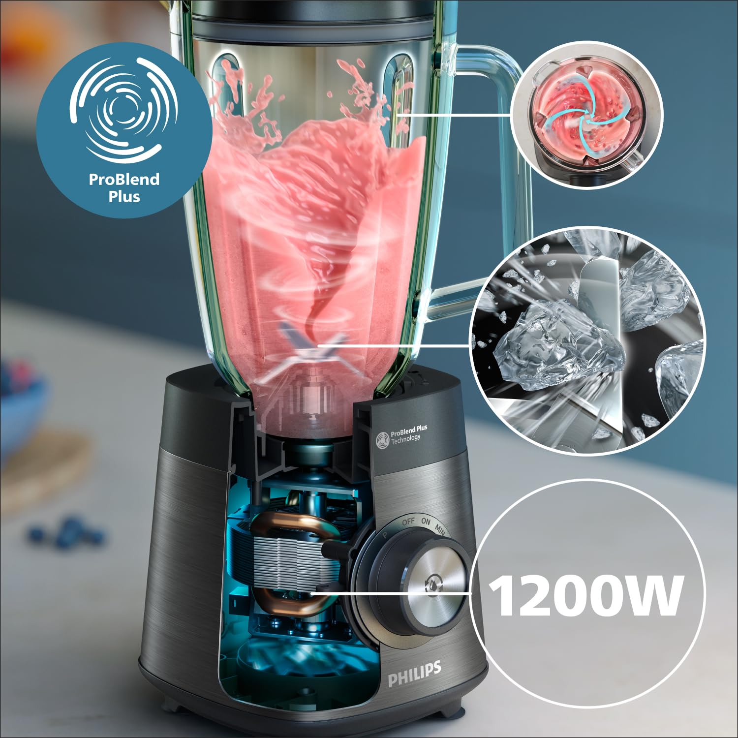 Philips Series Blender - Black 1200 W,L