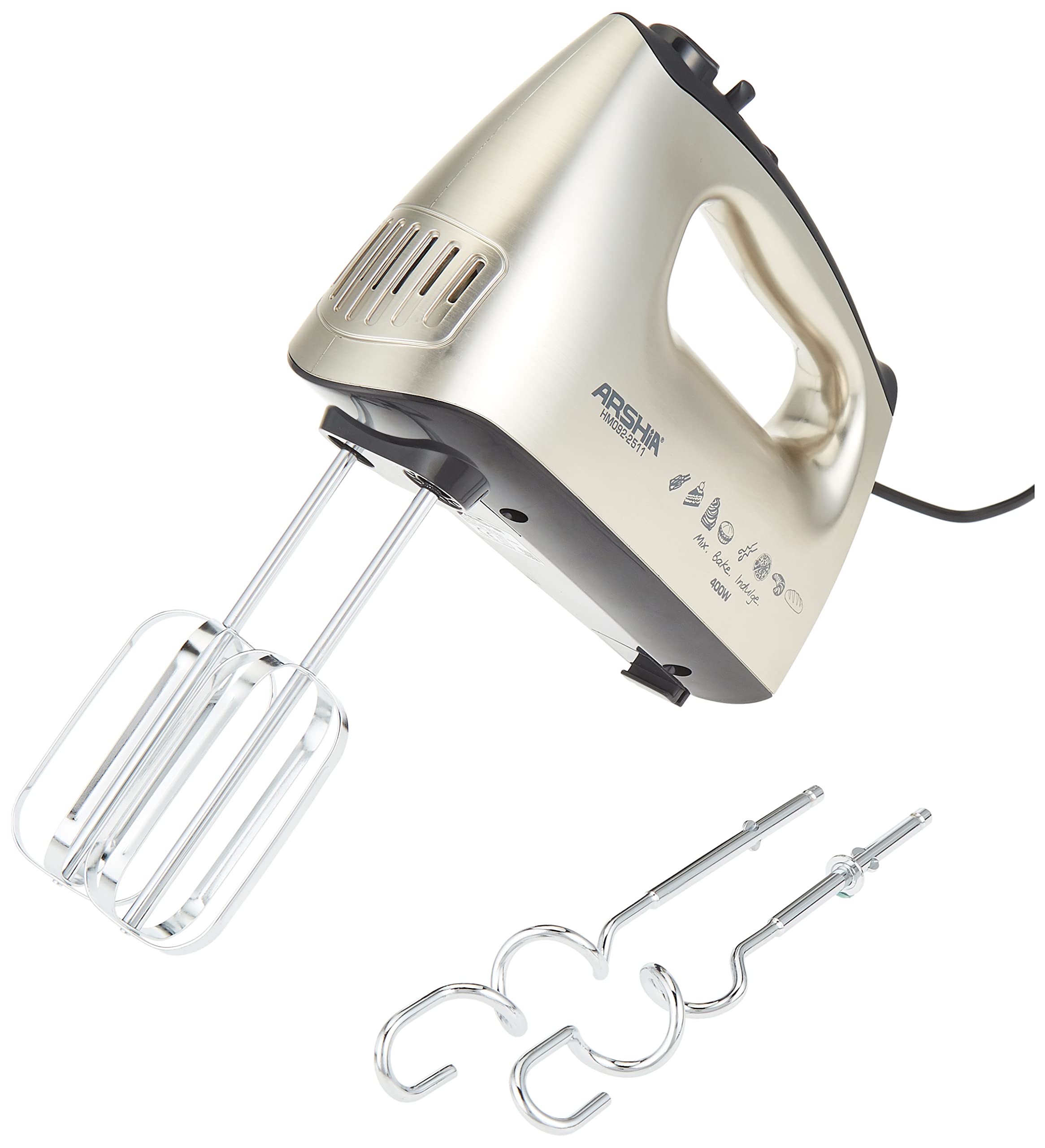 Arshia Hand Mixer 5 Speed and Turbo Function, 400W