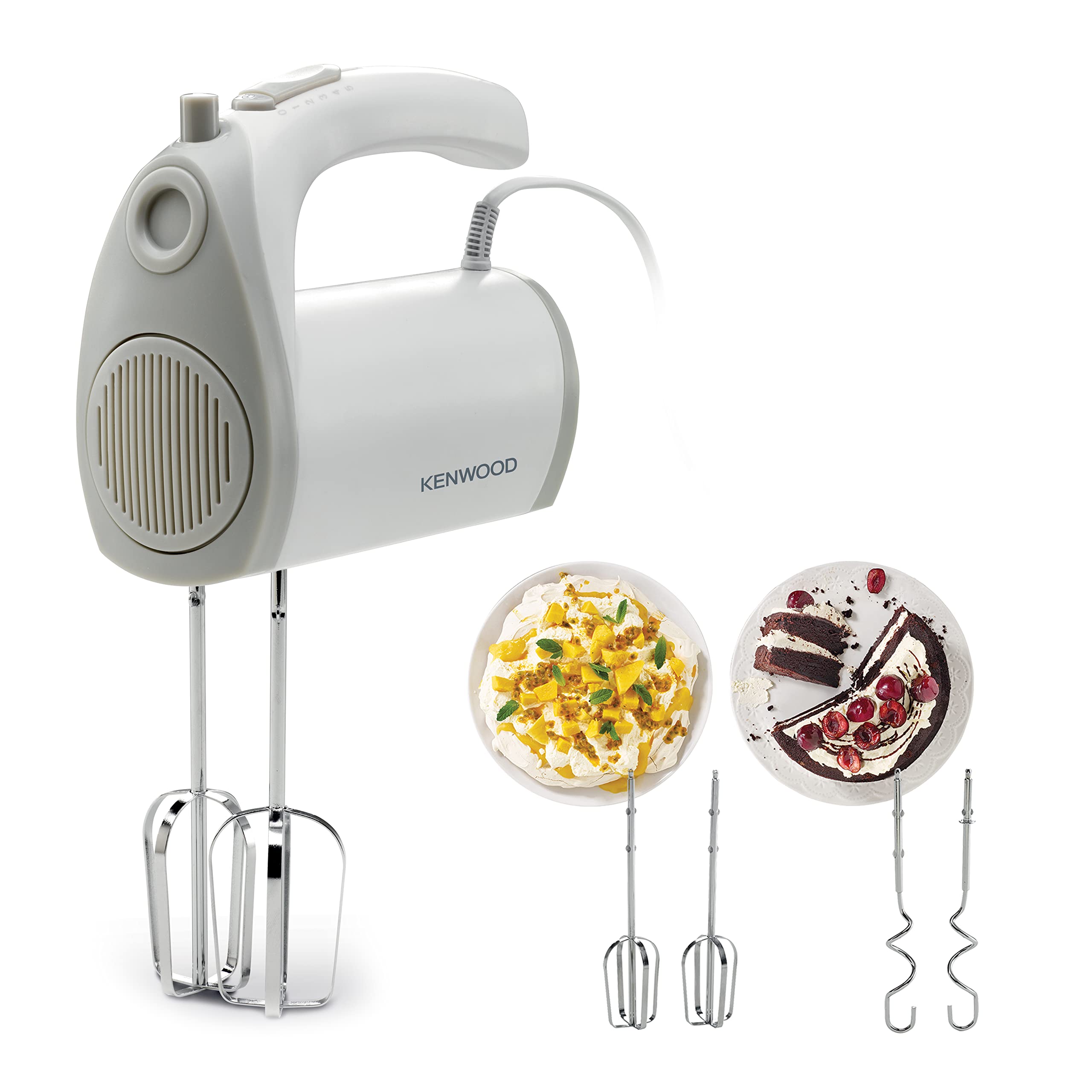 Kenwood Hand Mixer ,300 Watts, 5 Speeds + Turbo Button, Mixer And Double Stainless Steel