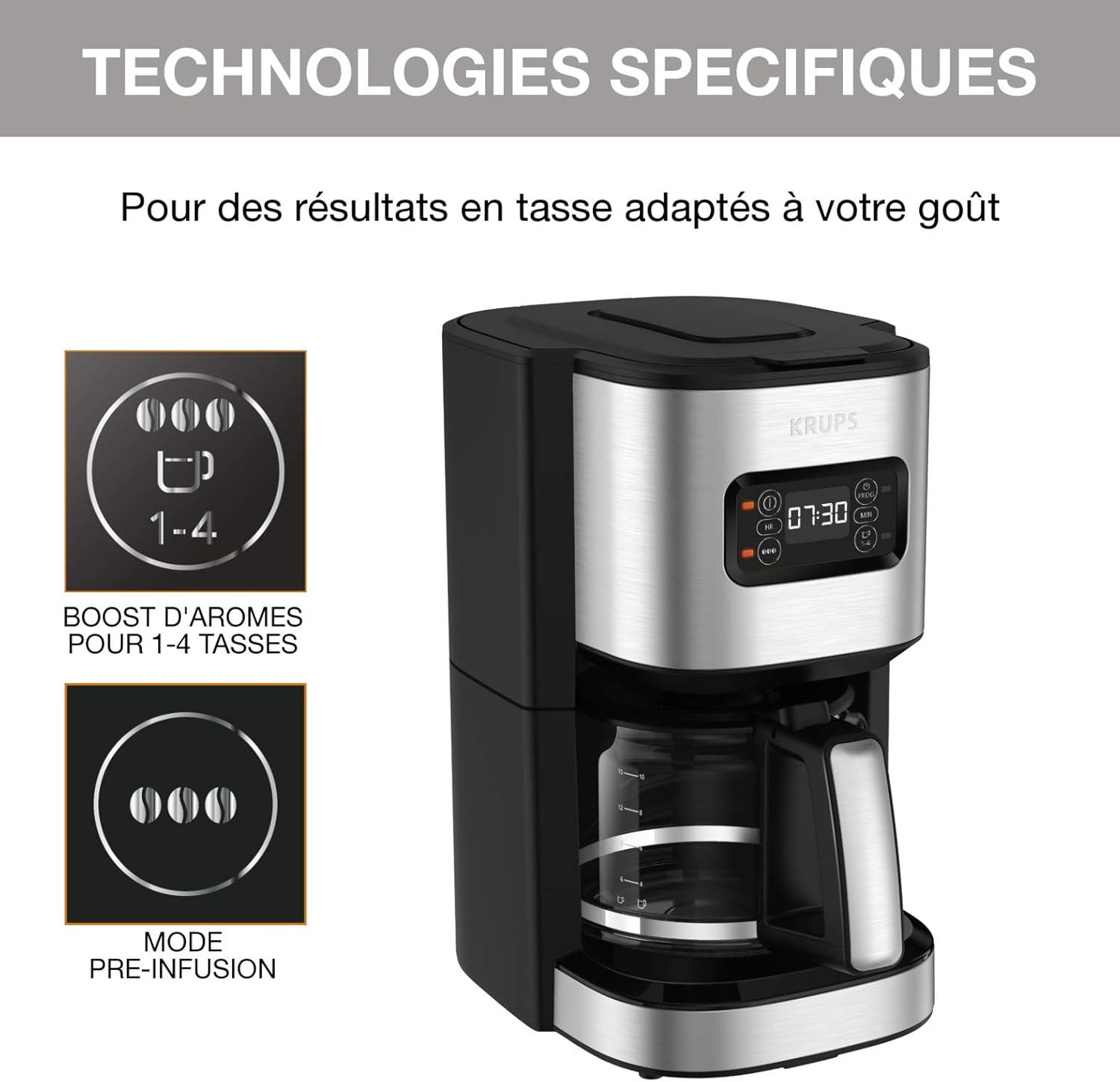 Krups Excellence KM480D10 Stainless Steel Coffee Maker 1.25 Litres Krups Excellence KM480D10 Stainless Steel Coffee Maker 1.25 Litres