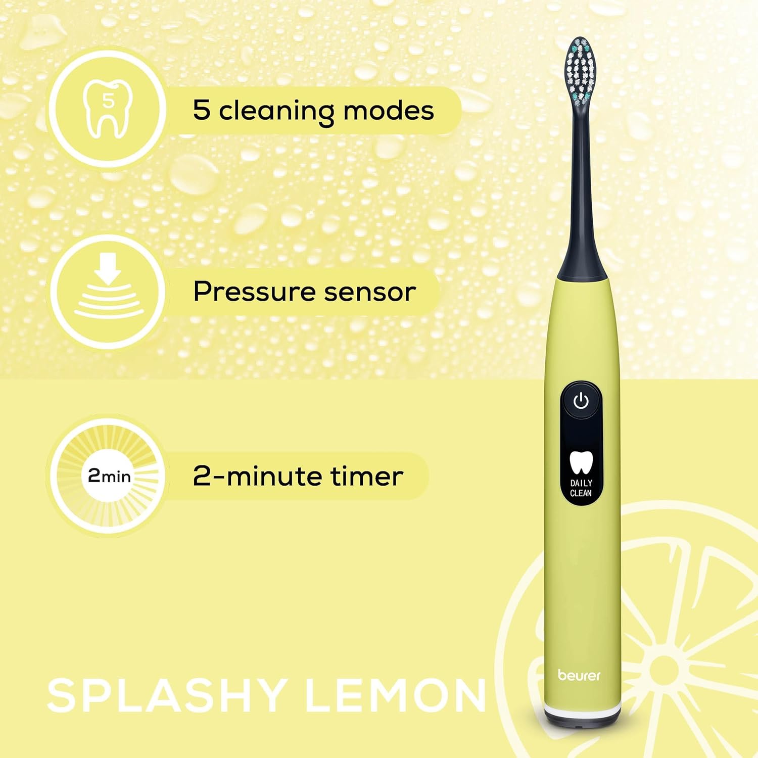 Beurer Electronic Sonic Toothbrush Splashy Lemon Beurer Electronic Sonic Toothbrush Splashy Lemon