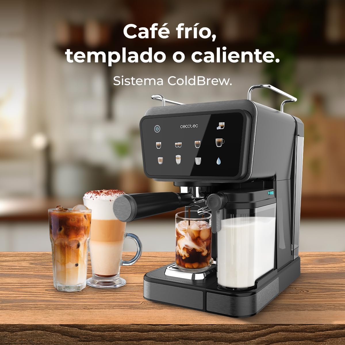 Cecotec Power Espresso Touch ColdBrew Latte | 1350W | 20 Bar Espresso Machine
