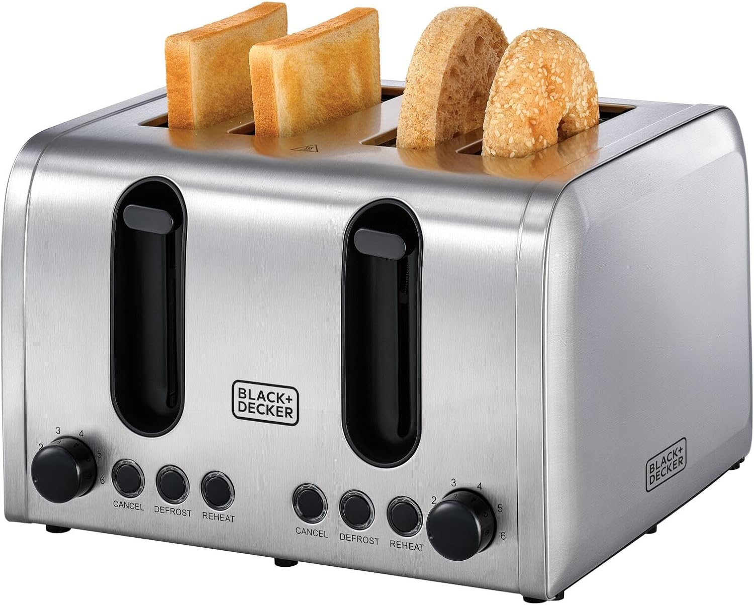 Black+Decker 4 Slice Toaster 2100 W Stainless Steel ET444-B5